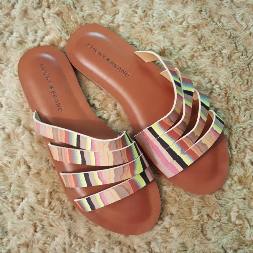 Luck Brand multicolored sandals, size 8